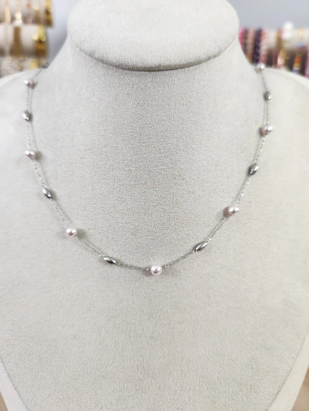 Stainless Steel Pearl Necklace